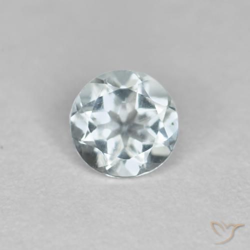 0.35ct Natural Light Greenish Blue Aquamarine, Round, VVS-VS