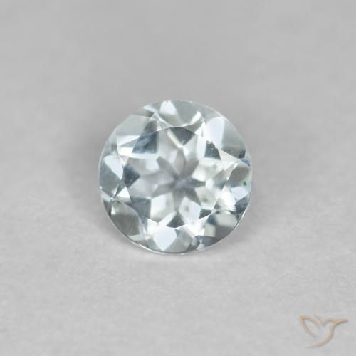 0.35 ct Blue Aquamarine Stone, Natural Aquamarine in Round Facet Shape for Sale