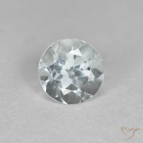 0.40ct Natural Light Greenish Blue Aquamarine, Round, VS