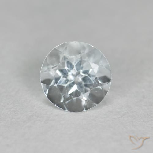 0.40 ct Blue Aquamarine Stone, Natural Aquamarine in Round Facet Shape for Sale