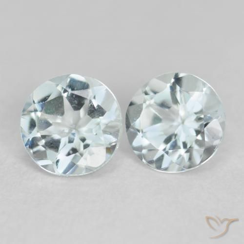 0.78 ctw Blue Aquamarine Stones, Natural Aquamarine in Round Facet Shape for Sale