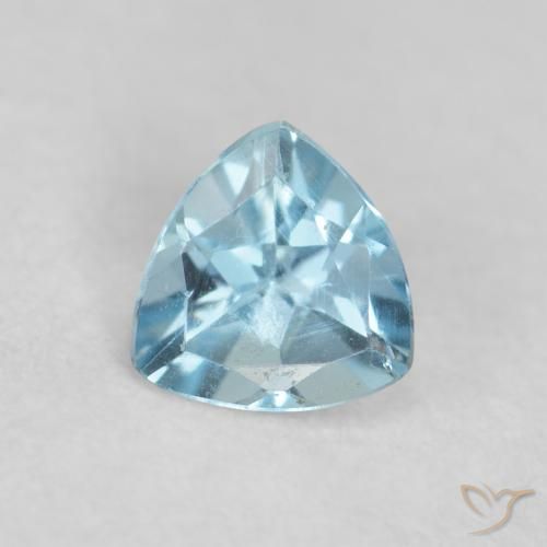 0.20 ct Blue Aquamarine Gemstone, Aquamarine Gem in Trillion Facet Shape for Sale.