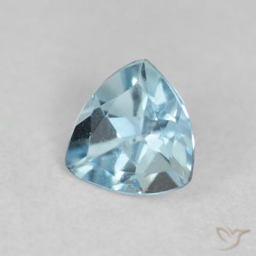 0.20 ct Blue Aquamarine Stone, Natural Aquamarine in Trillion Facet Shape for Sale