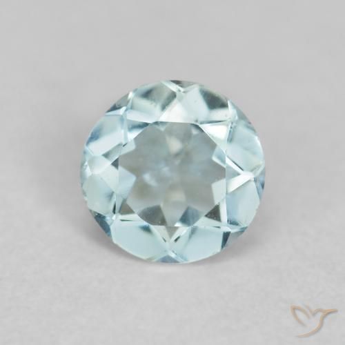 0.22ct Natural Light Blue Aquamarine, Round, VVS-VS