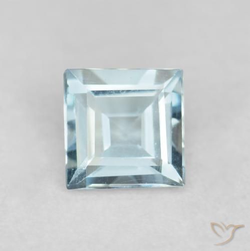 0.22ct Natural Light Blue Aquamarine, Square, VVS