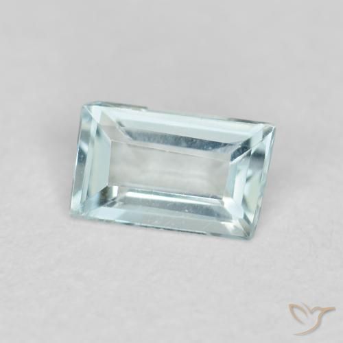 0.25 ct Blue Aquamarine Stone, Natural Aquamarine in Baguette Facet Shape for Sale