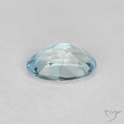Aquamarine Gemstone in 4.9 x 3.2 mm Size for Sale, Aquamarine Stone in Greenish Blue Color