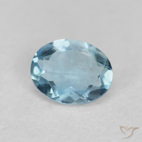 0.29 ct Blue Aquamarine Stone, Natural Aquamarine in Oval Facet Shape for Sale