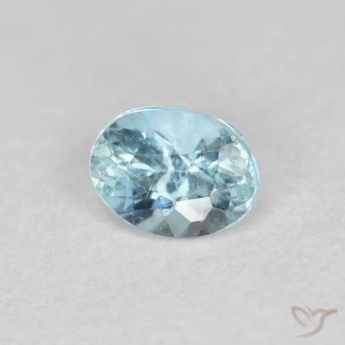0.30 ct Blue Aquamarine Stone, Natural Aquamarine in Oval Facet Shape for Sale