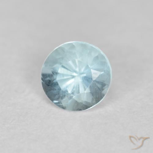 0.31 ct Blue Aquamarine Stone, Natural Aquamarine in Round Facet Shape for Sale