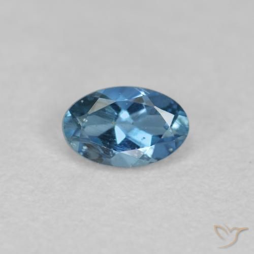 0.26 ct Blue Aquamarine Gemstone, Aquamarine Gem in Oval Facet Shape for Sale.