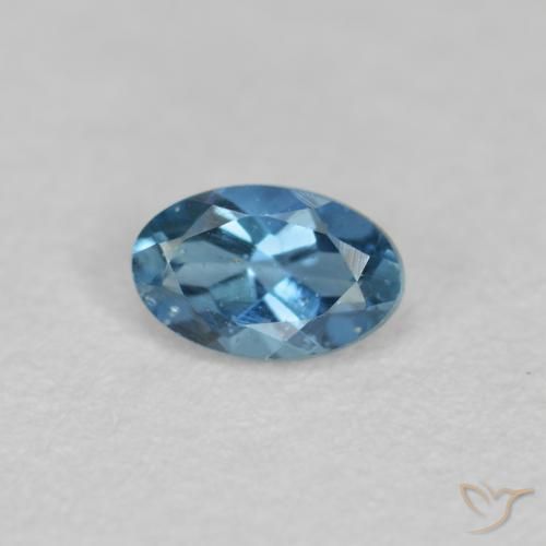 0.26 ct Blue Aquamarine Stone, Natural Aquamarine in Oval Facet Shape for Sale
