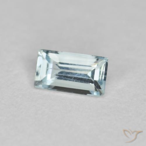 0.29 ct Blue Aquamarine Stone, Natural Aquamarine in Baguette Facet Shape for Sale