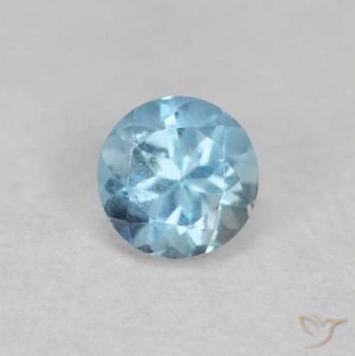 0.20ct Natural Swiss Blue Aquamarine, Round, VS-SI