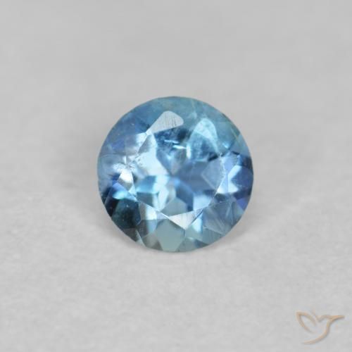 0.20 ct Blue Aquamarine Stone, Natural Aquamarine in Round Facet Shape for Sale