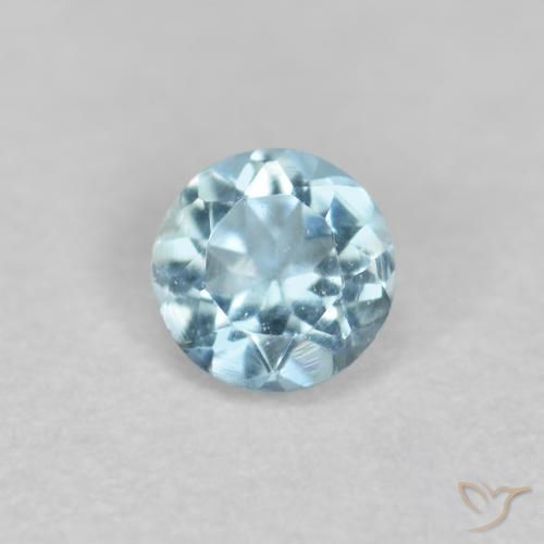 0.19ct Natural Light Maya Blue Aquamarine, Round, VS