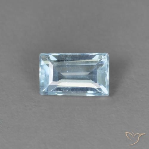 0.26ct Natural Light Sky Blue Aquamarine, Baguette, VS