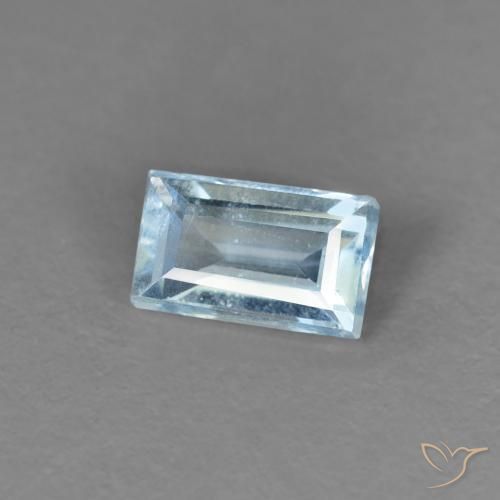 0.26 ct Blue Aquamarine Stone, Natural Aquamarine in Baguette Facet Shape for Sale