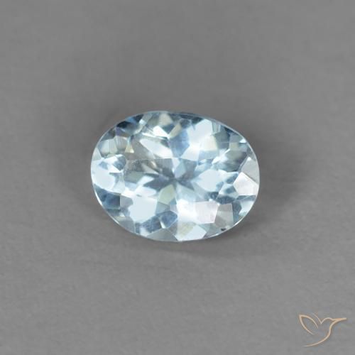 0.23 ct Blue Aquamarine Stone, Natural Aquamarine in Oval Facet Shape for Sale