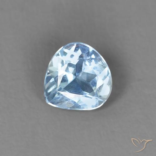 0.18 ct Blue Aquamarine Stone, Natural Aquamarine in Pear Facet Shape for Sale