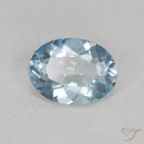 0.27 ct Blue Aquamarine Stone, Natural Aquamarine in Oval Facet Shape for Sale