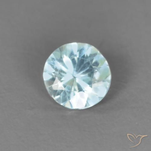 0.22ct Natural Pale Blue Aquamarine, Round, VS