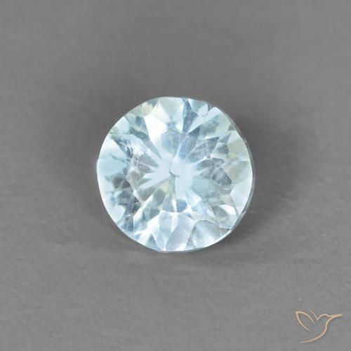 0.22 ct Blue Aquamarine Stone, Natural Aquamarine in Round Facet Shape for Sale