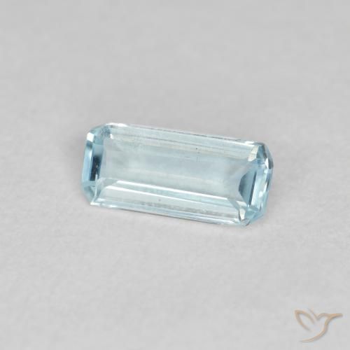 0.33 ct Blue Aquamarine Stone, Natural Aquamarine in Octagon Step Cut Shape for Sale