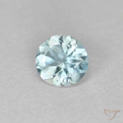 0.20 ct Blue Aquamarine Stone, Natural Aquamarine in Round Facet Shape for Sale