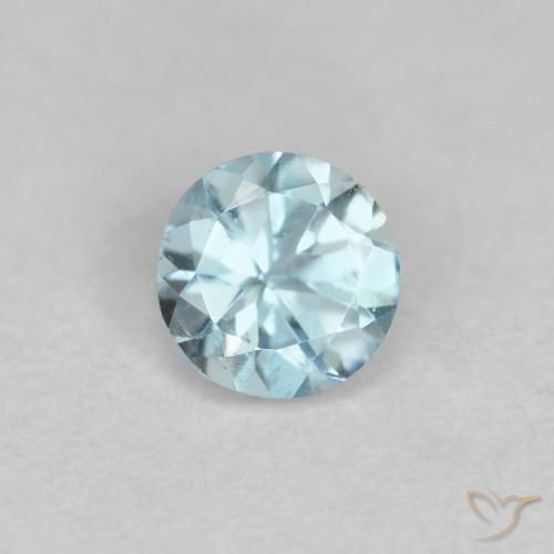 0.24ct Natural Light Blue Aquamarine, Round, VS