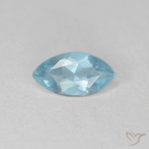 0.33 ct Blue Aquamarine Stone, Natural Aquamarine in Marquise Facet Shape for Sale