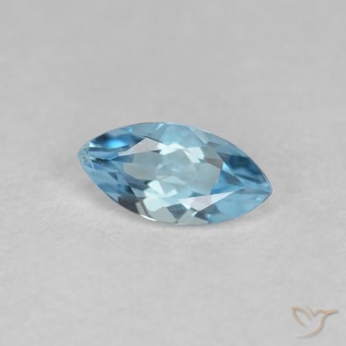 0.24 ct Blue Aquamarine Stone, Natural Aquamarine in Marquise Facet Shape for Sale