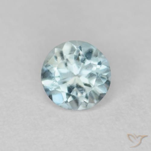 0.25ct Natural Light Blue Aquamarine, Round, VS