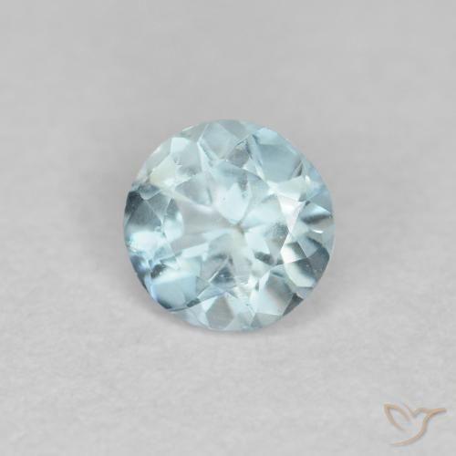0.25 ct Blue Aquamarine Stone, Natural Aquamarine in Round Facet Shape for Sale