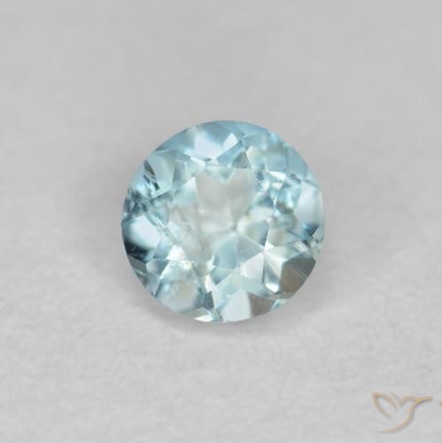 0.18 ct Blue Aquamarine Stone, Natural Aquamarine in Round Facet Shape for Sale