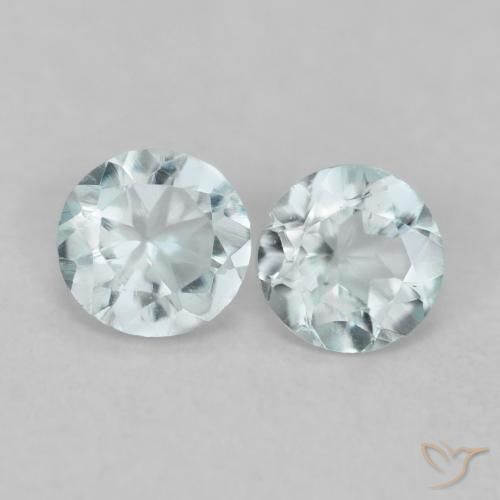 0.23 ctw Blue Aquamarine Gemstones, Aquamarine Gems in Round Facet Shape for Sale.