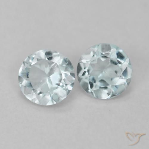 0.23 ctw Blue Aquamarine Stones, Natural Aquamarine in Round Facet Shape for Sale
