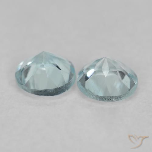 Aquamarine Gemstones in 3.3 mm Size for Sale, Aquamarine Stones in Very Light Blue Color