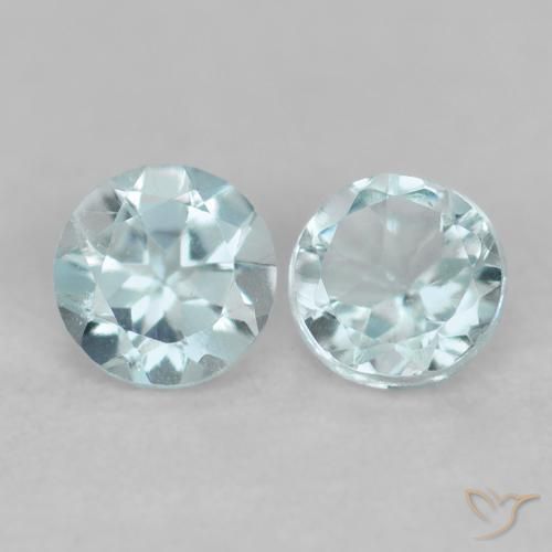 0.17ctw Natural Light Blue Aquamarine, Round, VS