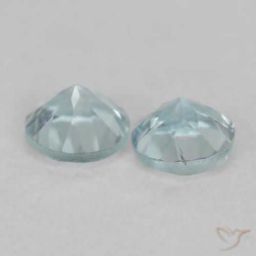 Aquamarine Gemstones in 2.9 mm (calibrated) Size for Sale, Aquamarine Stones in Light Blue Color