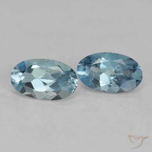 0.49 ctw Blue Aquamarine Stones, Natural Aquamarine in Oval Facet Shape for Sale