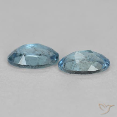 Aquamarine Gemstones in 5.3 x 3.3 mm Size for Sale, Aquamarine Stones in Intense Silver Aqua-Blue Color
