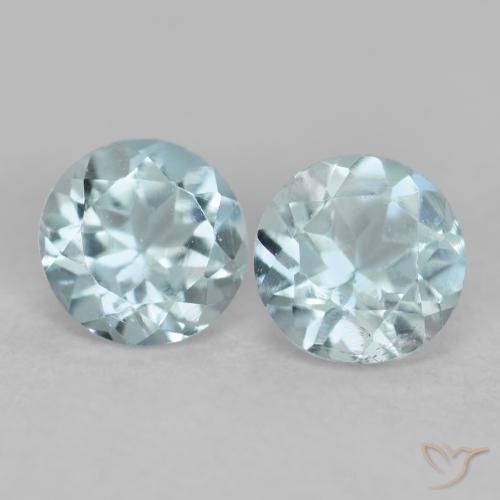0.48ctw Natural Light Aqua Blue Aquamarine, Round, VS