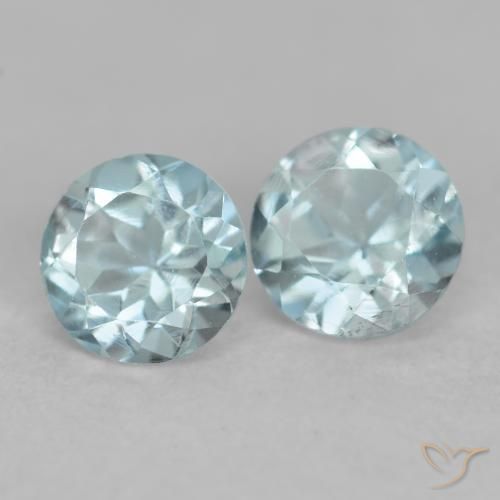 0.48 ctw Blue Aquamarine Stones, Natural Aquamarine in Round Facet Shape for Sale