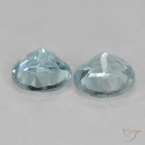 Aquamarine Gemstones in 4 mm (calibrated) Size for Sale, Aquamarine Stones in Light Aqua Blue Color