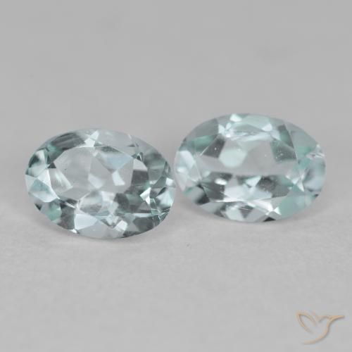 1.12 ctw Blue Aquamarine Stones, Natural Aquamarine in Oval Facet Shape for Sale
