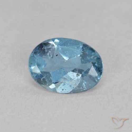0.25 ct Blue Aquamarine Stone, Natural Aquamarine in Oval Facet Shape for Sale