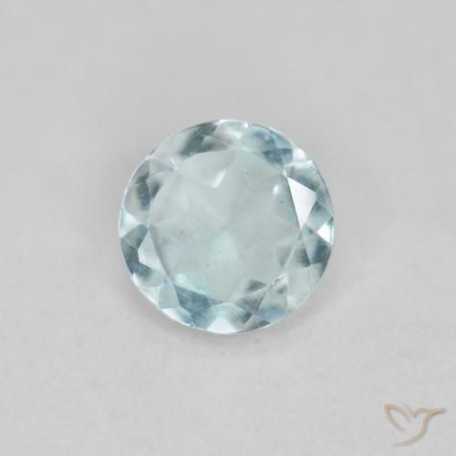 0.34ct Natural Light Aqua Blue Aquamarine, Round, VS
