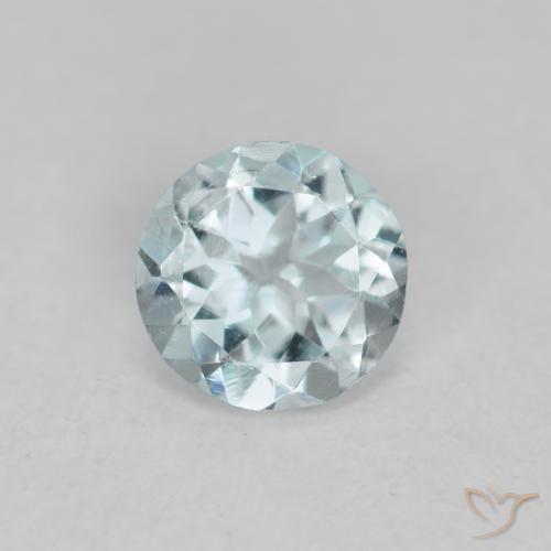 0.36ct Natural Light Aqua Blue Aquamarine, Round, VVS-VS