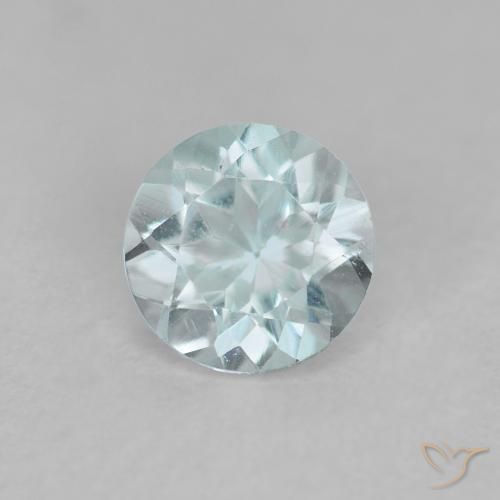 0.41 ct Blue Aquamarine Stone, Natural Aquamarine in Round Facet Shape for Sale